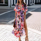 Summer New Sexy Printed Split Dress